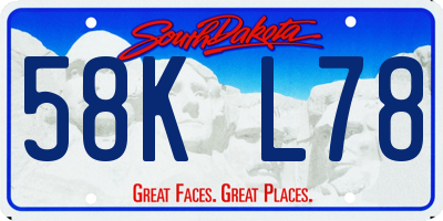 SD license plate 58KL78