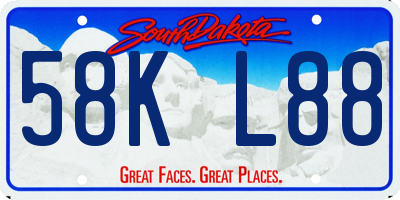 SD license plate 58KL88