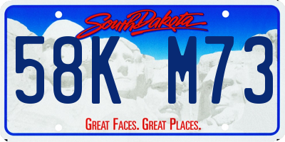 SD license plate 58KM73