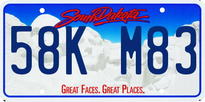 SD license plate 58KM83