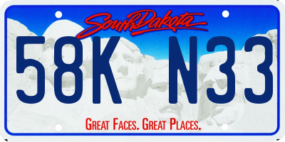 SD license plate 58KN33