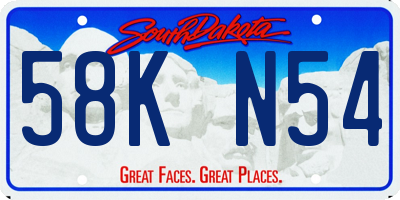 SD license plate 58KN54