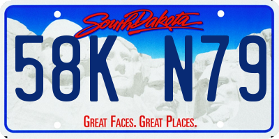 SD license plate 58KN79