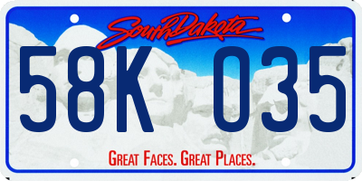 SD license plate 58KO35