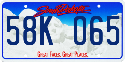 SD license plate 58KO65