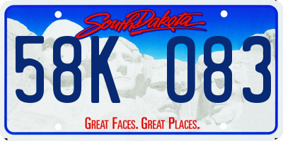 SD license plate 58KO83