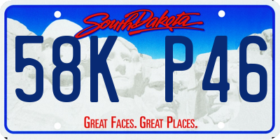 SD license plate 58KP46