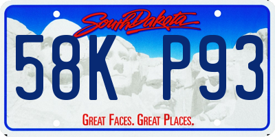 SD license plate 58KP93