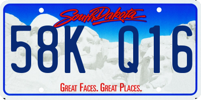 SD license plate 58KQ16