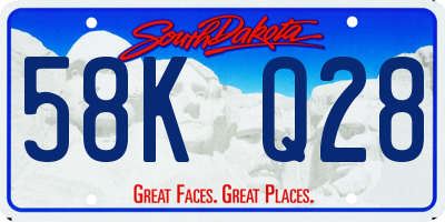 SD license plate 58KQ28