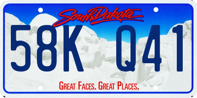 SD license plate 58KQ41