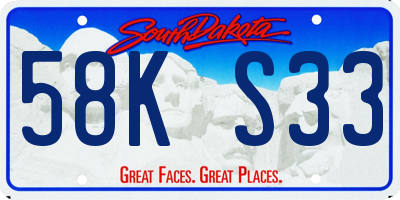 SD license plate 58KS33
