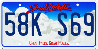 SD license plate 58KS69