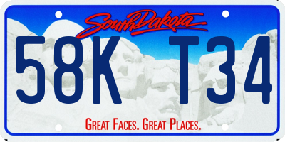 SD license plate 58KT34