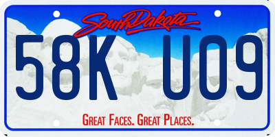 SD license plate 58KU09