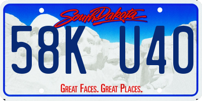SD license plate 58KU40