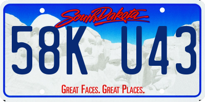 SD license plate 58KU43