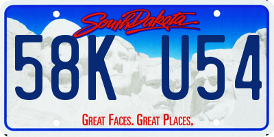 SD license plate 58KU54