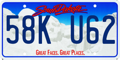 SD license plate 58KU62