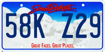 SD license plate 58KZ29