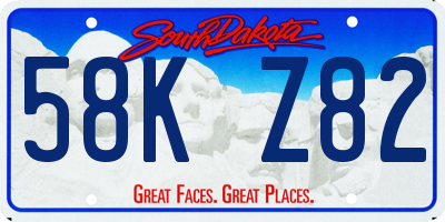 SD license plate 58KZ82