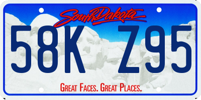 SD license plate 58KZ95