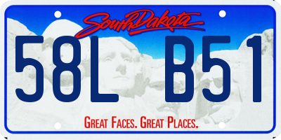 SD license plate 58LB51