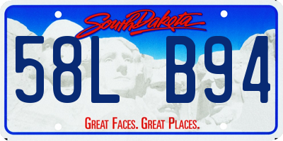 SD license plate 58LB94