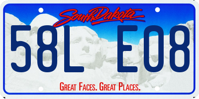SD license plate 58LE08