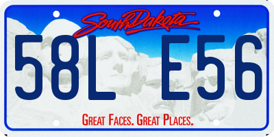 SD license plate 58LE56