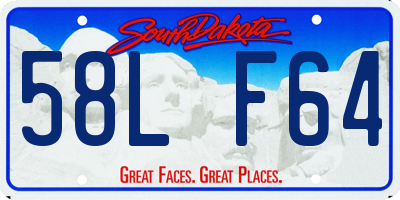 SD license plate 58LF64