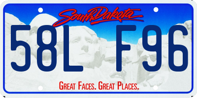 SD license plate 58LF96