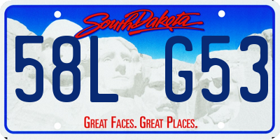 SD license plate 58LG53