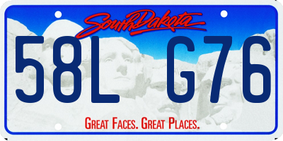 SD license plate 58LG76