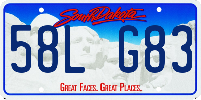 SD license plate 58LG83
