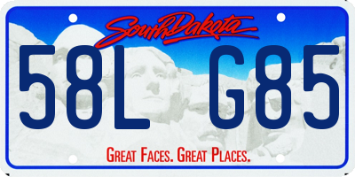 SD license plate 58LG85