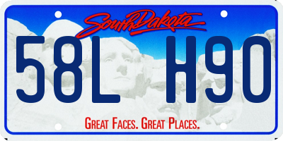 SD license plate 58LH90