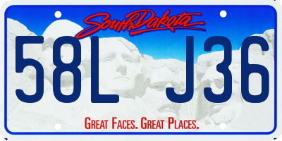 SD license plate 58LJ36