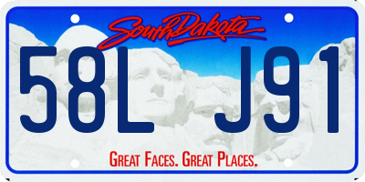 SD license plate 58LJ91
