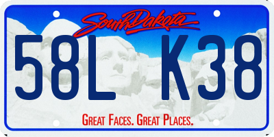 SD license plate 58LK38