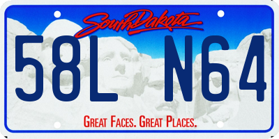 SD license plate 58LN64