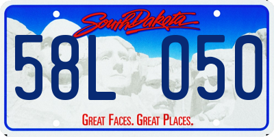 SD license plate 58LO50