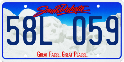 SD license plate 58LO59