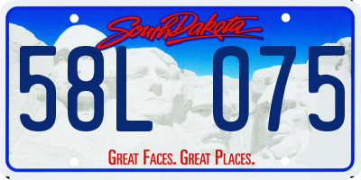 SD license plate 58LO75