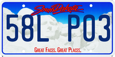 SD license plate 58LP03
