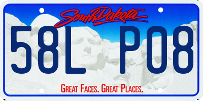 SD license plate 58LP08