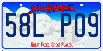SD license plate 58LP09