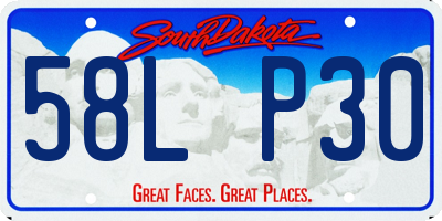 SD license plate 58LP30