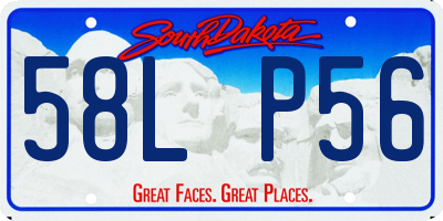 SD license plate 58LP56
