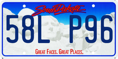 SD license plate 58LP96